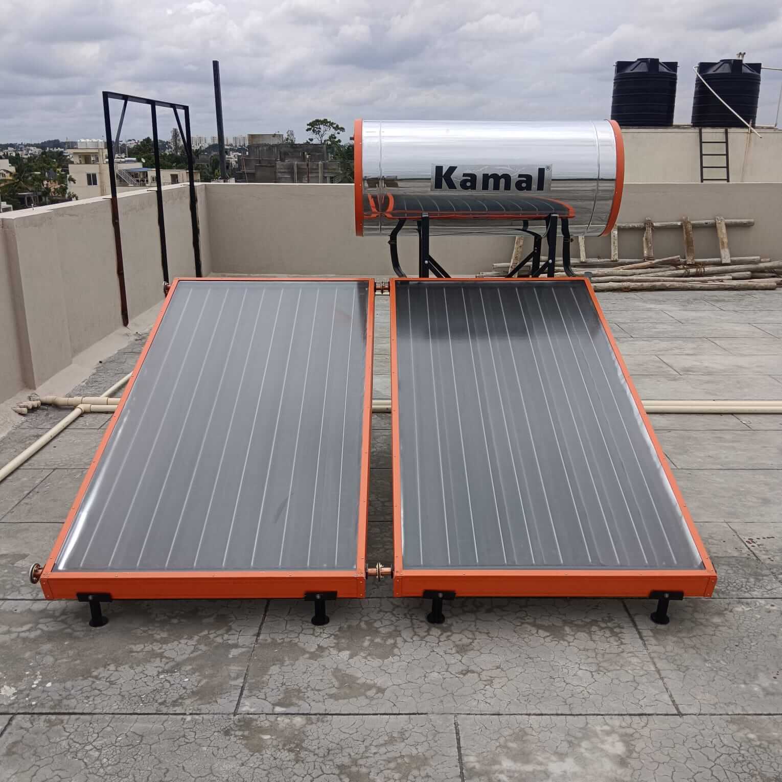 Prompt Power Systems flat plate collector solar water heating panel