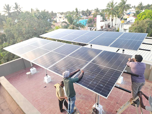 Solar rooftop installation by Prompt Power Systems in Chennai, South India - Project 12